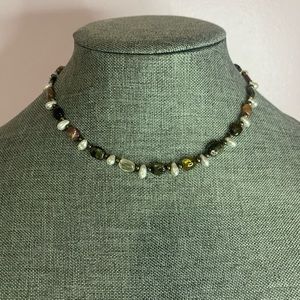 Freshwater pearls,Genuine Quartz choker